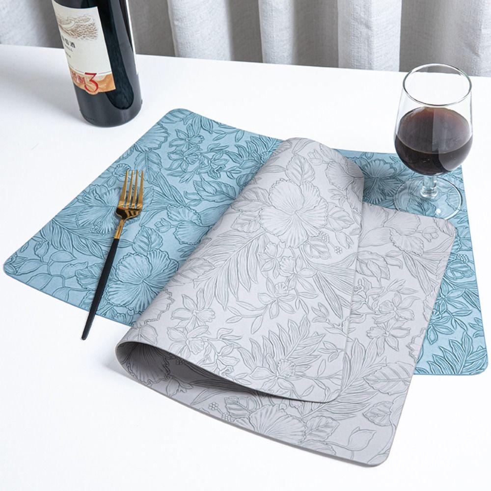 Anti Slip Dining Table Place Mats PU Leather Table Protective Pads New Placemats  Hotel