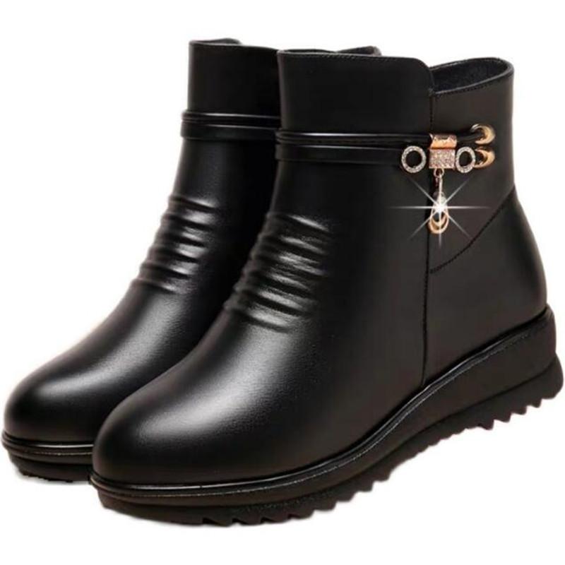 Brand Autumn Winter Women Boots Platform Fashion Flat bottom Ankle Boot Ladies Thick Fur Warm Snow Boots Comfort Women Flat Shoe