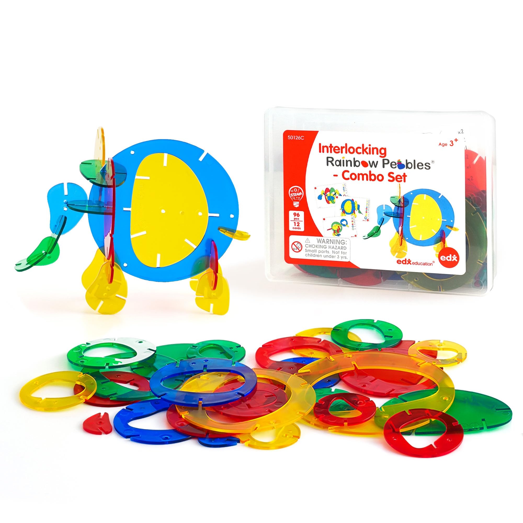 

Rainbow Pebbles Transparent Block Puzzle | Educational Toy | Early Childhood Education | Fosters Creativity and Dexterity | Educational Blocks | STEAM