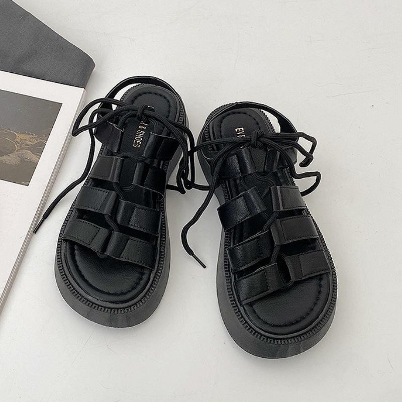 Sandali da Donna con Plateau e Laccio, Sandali Open Toe Estivi da Esterno, Strada, Spiaggia, Sandali Romani alla Moda, Pantofole da Donna All-match