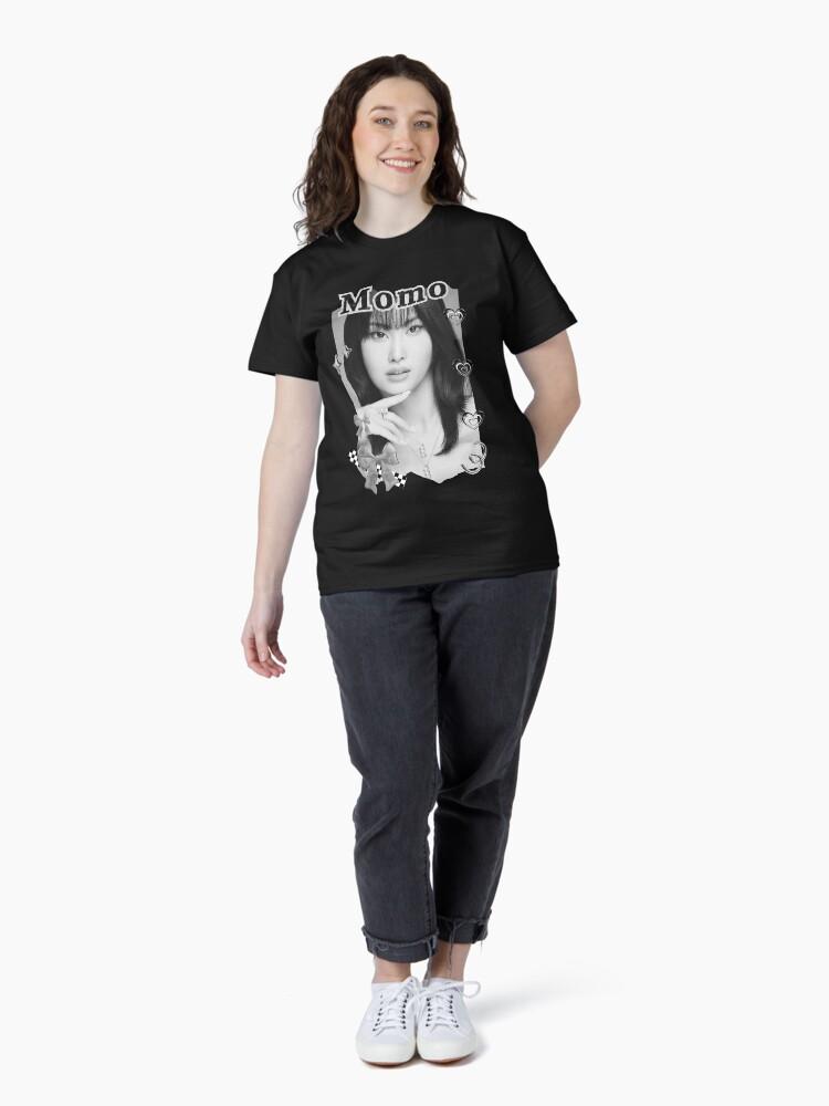 TWICE Momo Kpop Girl Group K-music South Korean Girl Group Black and White Collage Digital Art Portrait Classic T-Shirt