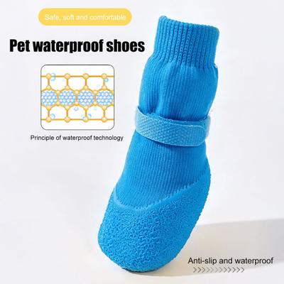 4 Pcs Dog Shoes for Small Dogs, Soft Anti-Slip Puppy Boots Paw Protectors for Hot Pavement, Hardwood Floors, Winter Snow Hiking