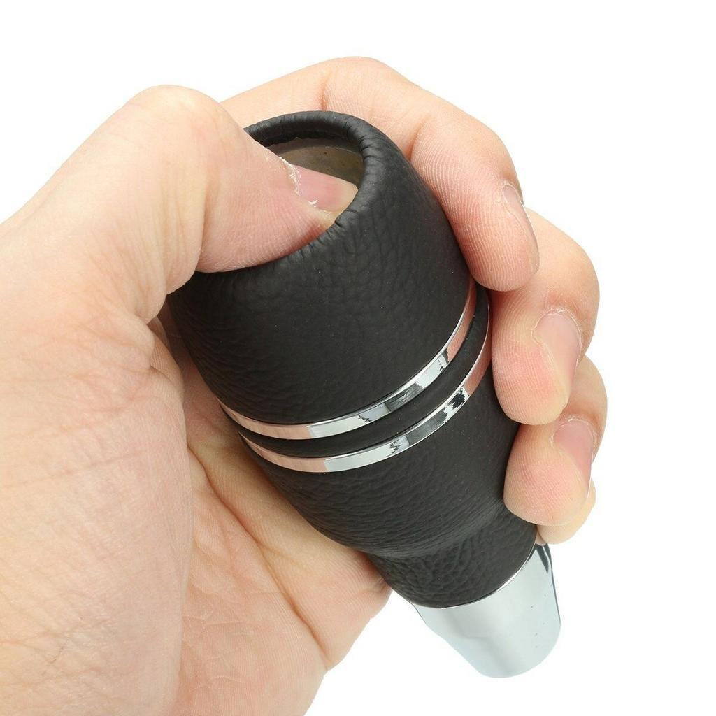 1 Pcs Black Leather Universal Car Automatic Gear Stick Shift Knob Shifter Lever