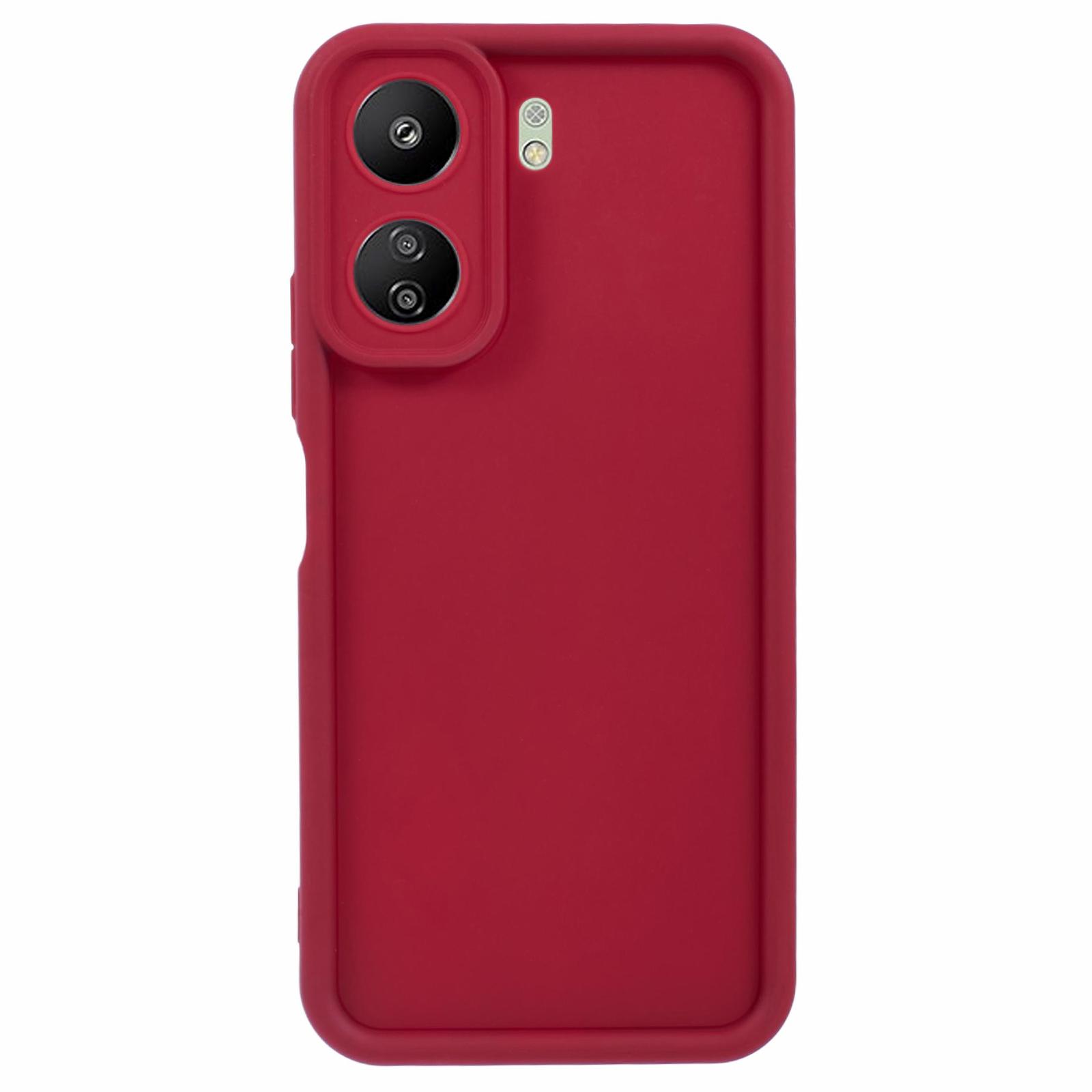 

For Xiaomi Redmi 13C 4G/Poco C65 4G Case TPU Phone Cover Camera Protection Red