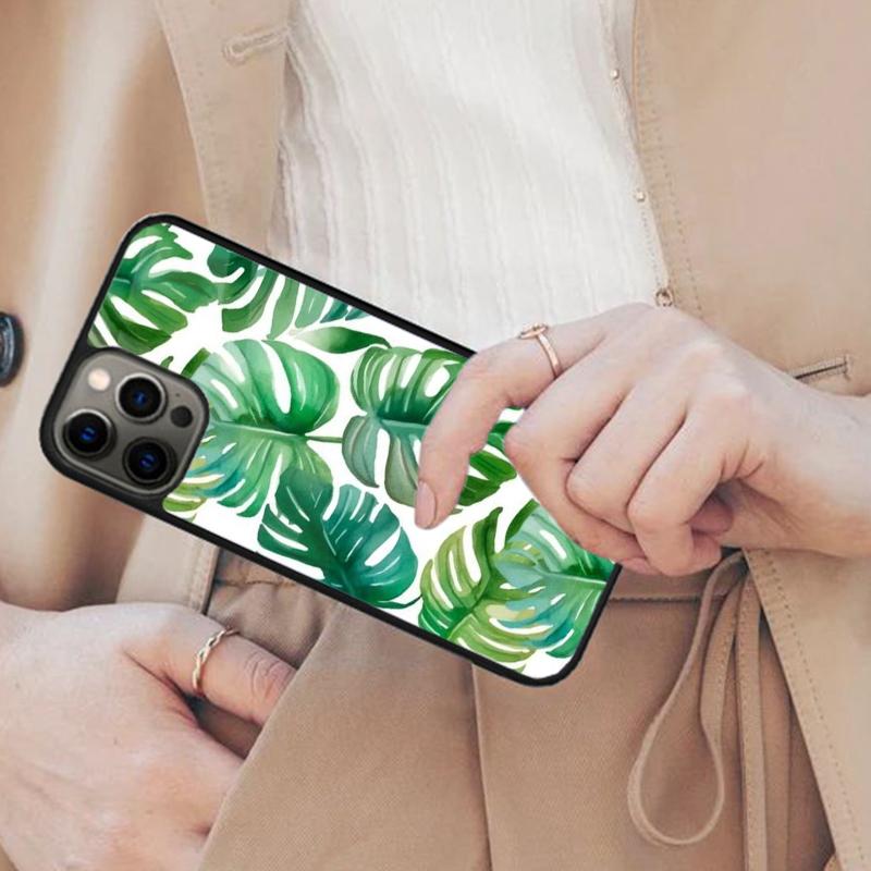 Green Monstera Leaf Magnetic Phone Case For APPLE iPhone 17 Air 16 14 13 12 Pro Max 15 Plus Wireless Charge With MagSafe Cover