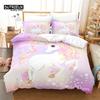 Girls Unicorn Flower Duvet Cover Cartoon Bedding Set Microfiber 3D Print Comforter Cover King Full For Kids Teen Bedroom Decor