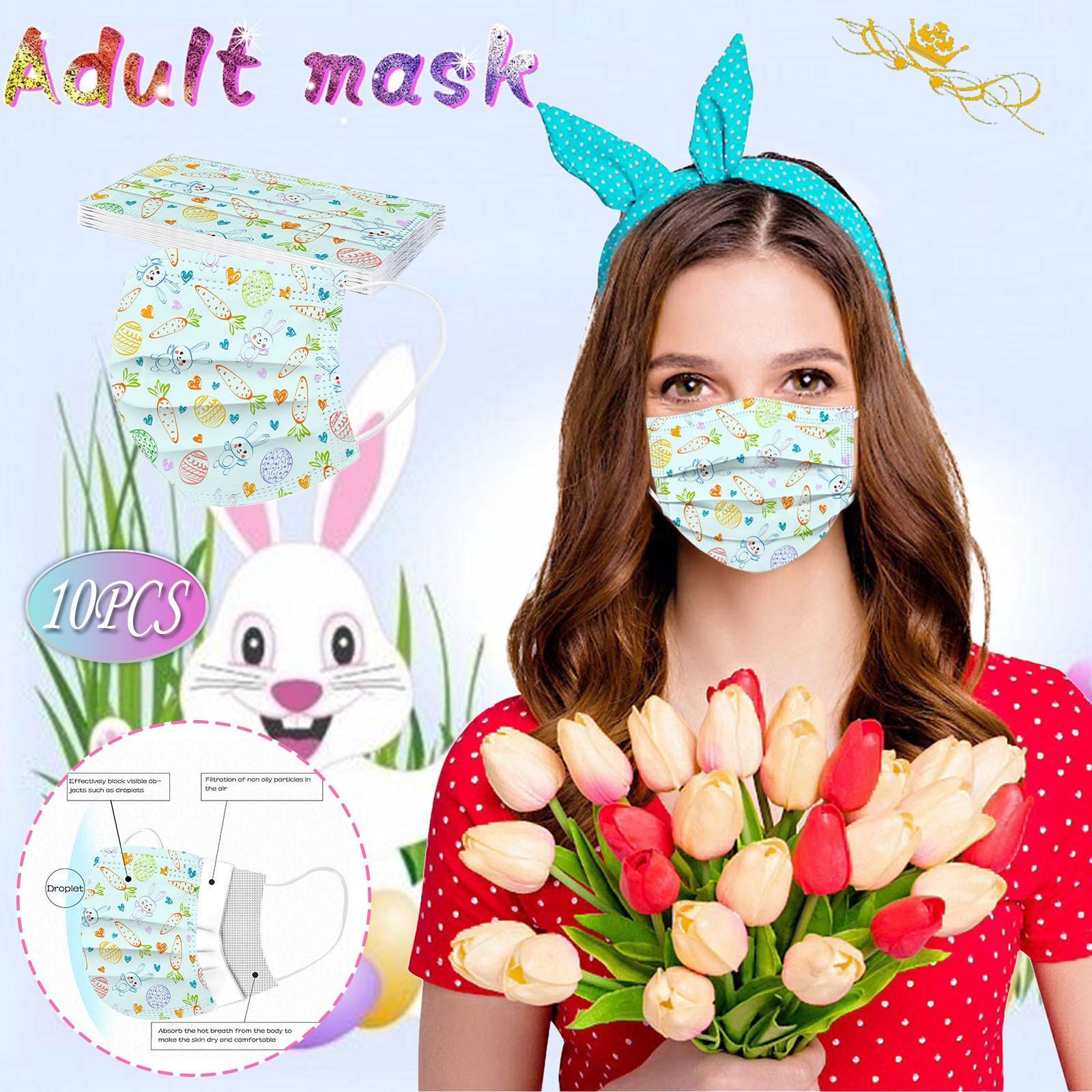 

10 шт. Взрослая Пасхальная Маска Защитная Одноразовая Трехслойная с Принтом