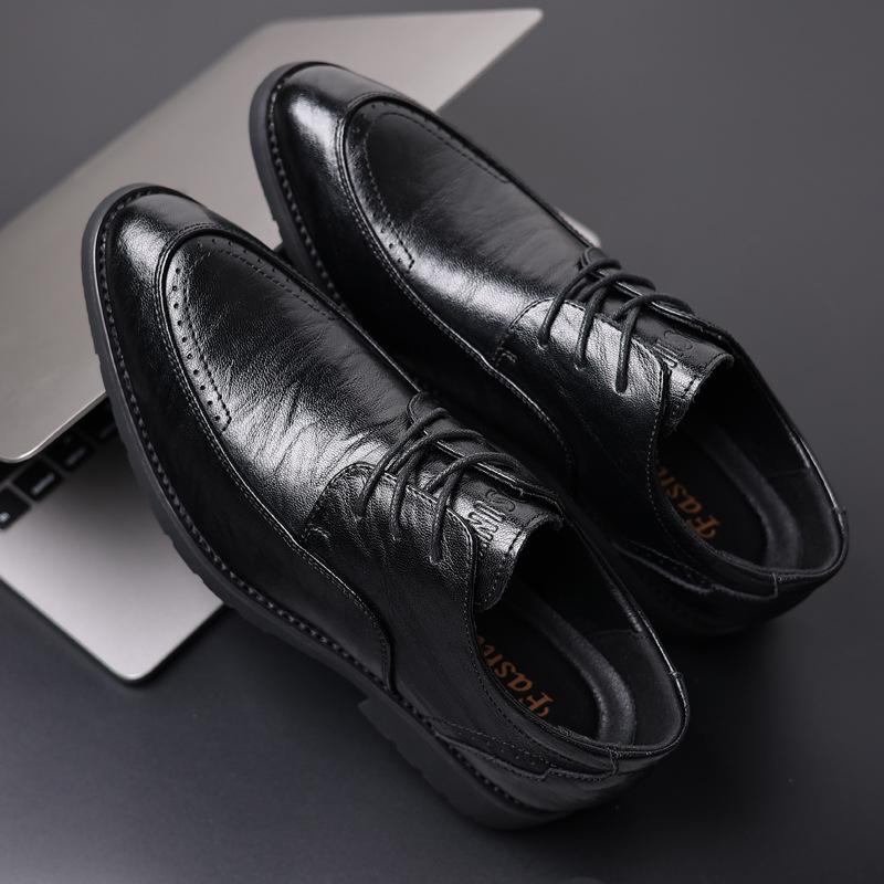 Autumn Men's Shoes Spring Business Formal Dress Leather Shoes Men's Single Shoes Men's Men's Genuine Leather British Style Groom Wedding Shoes