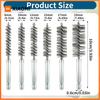 6 Stück Edelstahlrohrreinigungsbürsten-Set 1/4" Sechskantschaft Drahtbürste mit gedrilltem Draht Lochbürste Reinigungsbürste Borsten-Drahtbürste Loch
