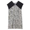 DIMANAF New 2025 Plus Size Summer Dress Loose Women V-Neck Vintage Stripe Casual Short Sleeve Dress Maxi