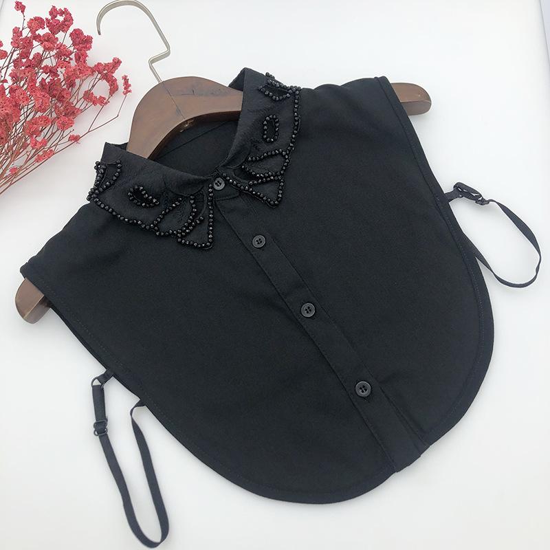 Wholesale High Quality Fashion Detachable Chiffon Lace Shirt Collar Women Blouse Faux Half Shirt False Collar Accessories чёрный