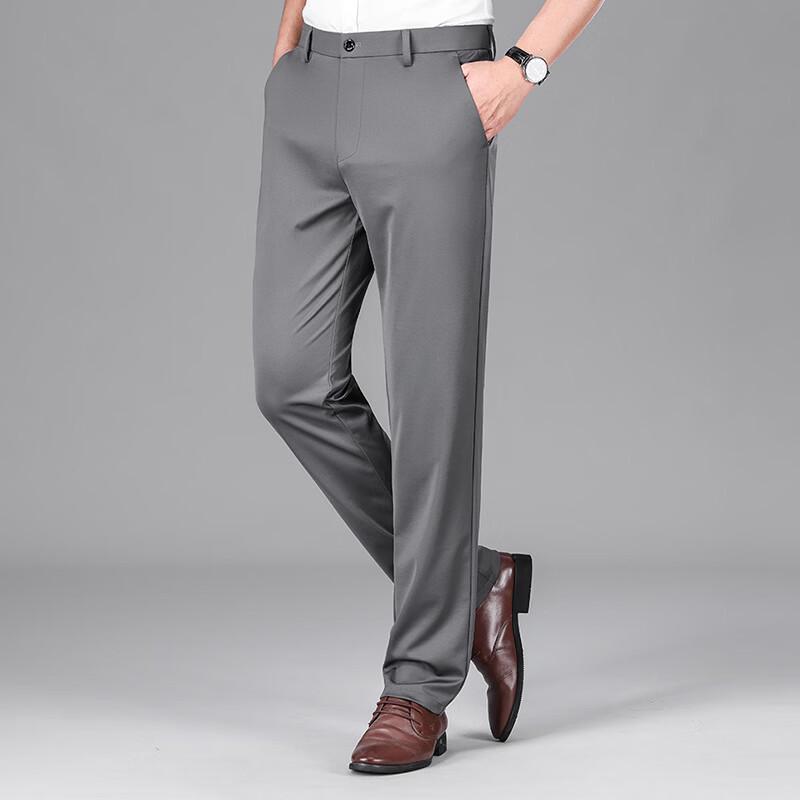ROMON Men's Loose Fit High-Waist Straight Casual Pants
