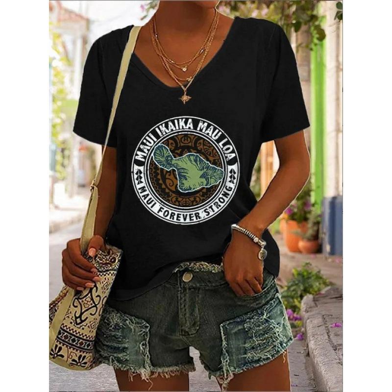 

Spring 3D Printed Urban Casual V-Neck Easter Theme Women S T-Shirt Short Sleeve L