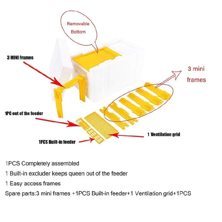 Foam Bees Box Versatile Bees Pollination Box Foam Bees Hive Queen Bees Rearing Bees hives Beekeeper Supplies Copulation