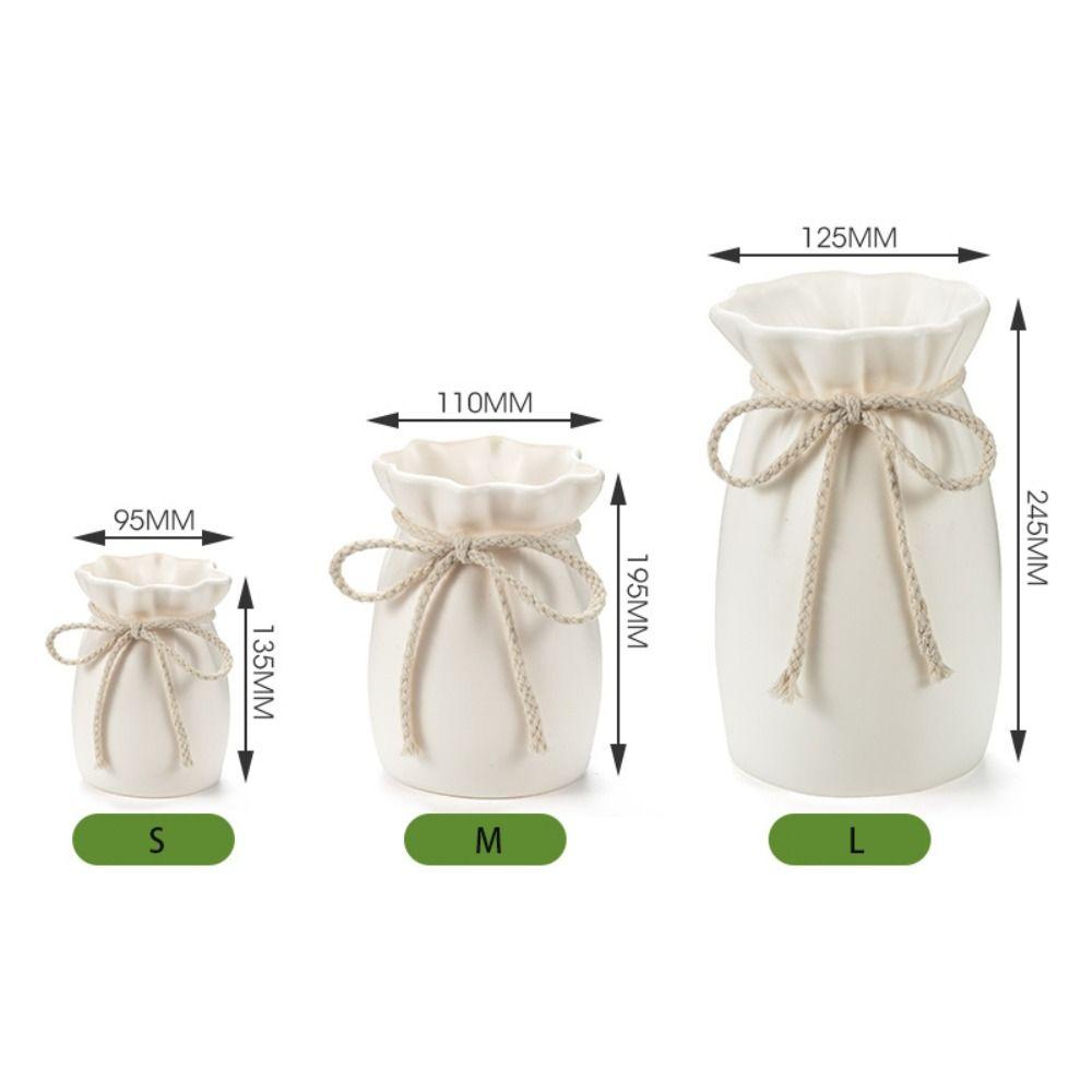 Bow Design Flower Vase White Desktop Decor Ornament Modern Art Nordic Decorative Vase  Garden
