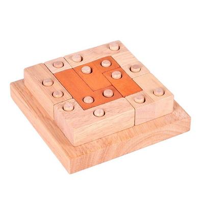 IQ Geometric Puzzle Game Assembling Educational IQ Puzzle Mind Brain Teaser Colorful Classical 3D Wooden Puzzles