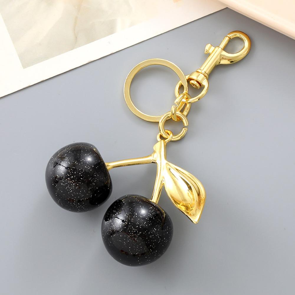 Bag Decoration Delicious Red Cherry Keychain Summer Fruits Cherries Pendant Car Decoration