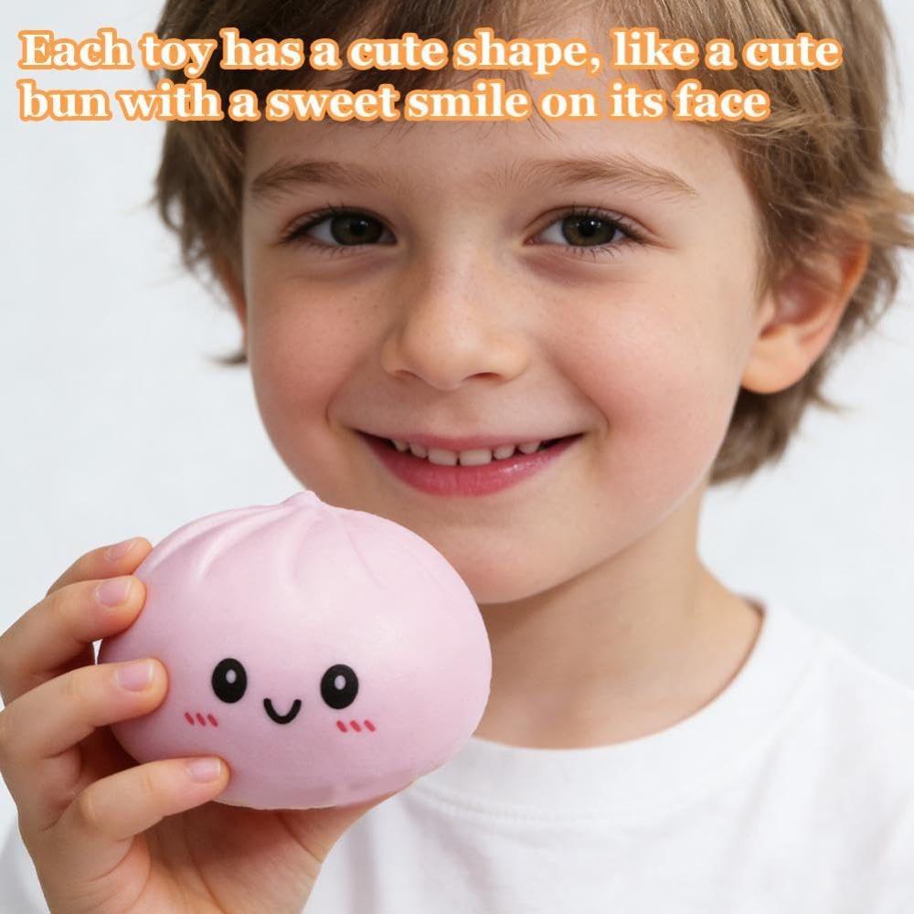 Simulation Dumpling Shape Slow Rebound Squishy Ball Soft Pinch Stress Relief Toy for Office Home Desktop Decoration Kids Gift