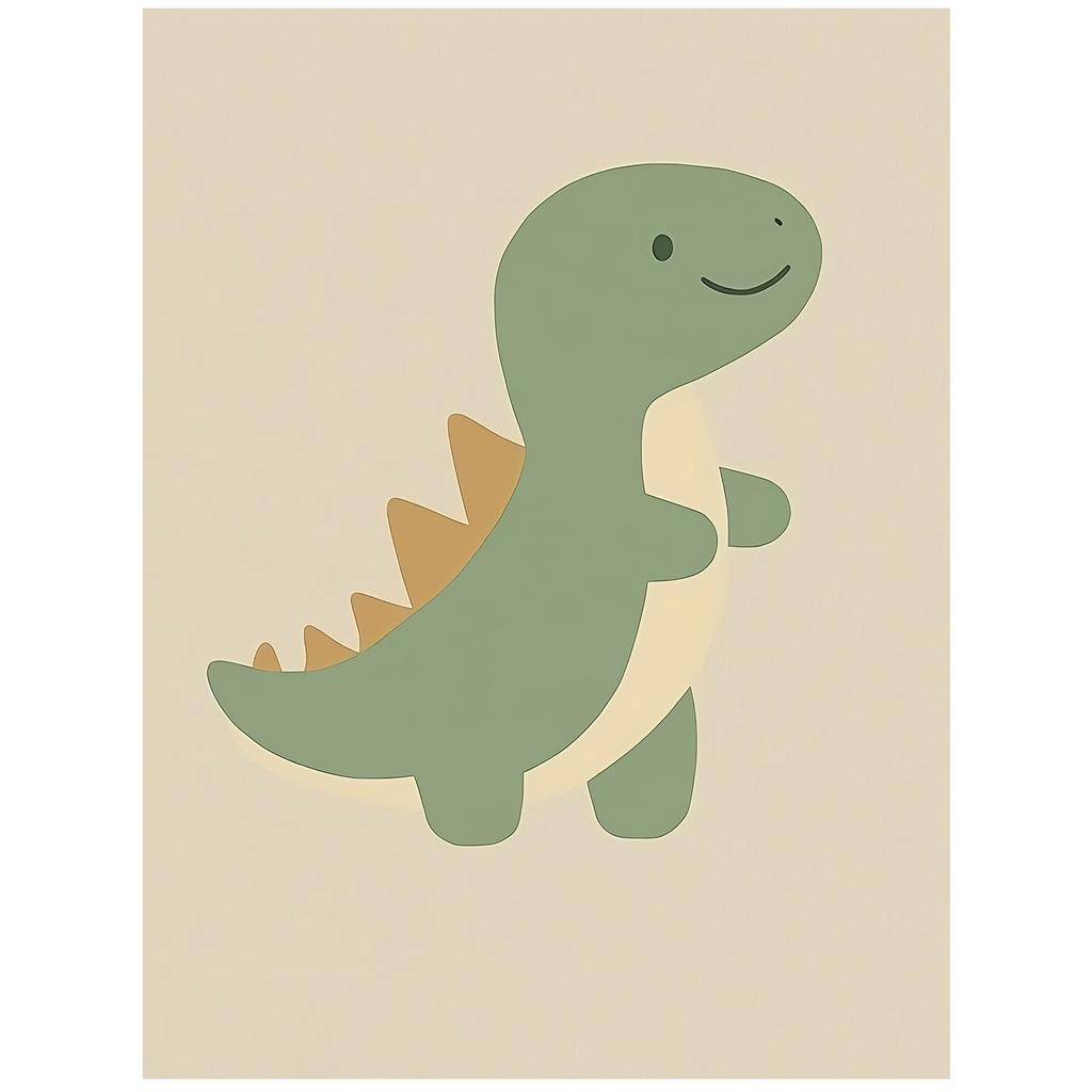 Plakat Uśmiechnięty Dinozaur Plakat Uśmiechnięty Dinozaur, 50X70 Cm, Bez Ramy, Płótno Premium Na Blejtramie