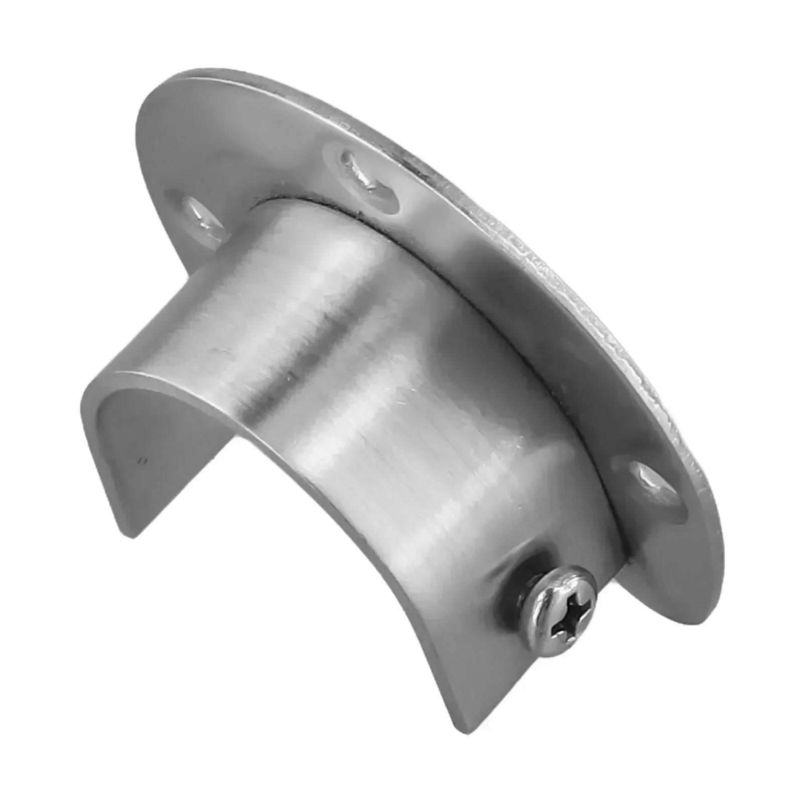 For Bathroom Rod Mounting System Flange Kit Silver Finish Easy Installation Rod Holder Modern Decor Easy Installation China Mainland
