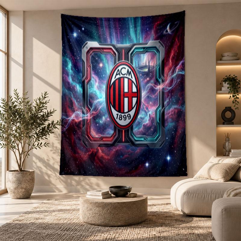 Dekoratif Duvar Halısı, AC Milan Baskılı Duvar Sanatı, Yatak Odası Arka Planı İçin Hafif Duvar Askısı