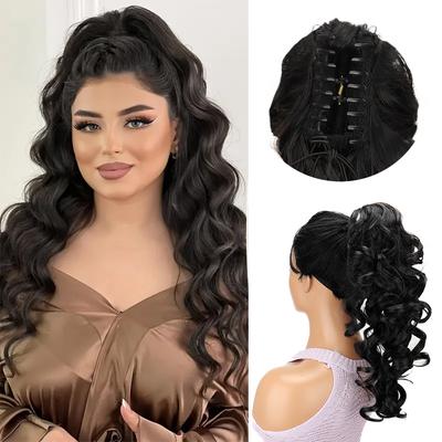 Synthetic Wavy Curly Ponytail Extensions Elegant Claw Ponytail For Women Easy To Use And Stylish Hairpiece Hair Accessories