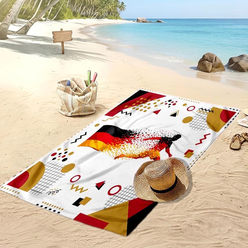 Germany Football Print Beach Towel Quick Dry Super Absorbent Soft Bath Towel for Swimming Beach Travel Fan Souvenir Gift