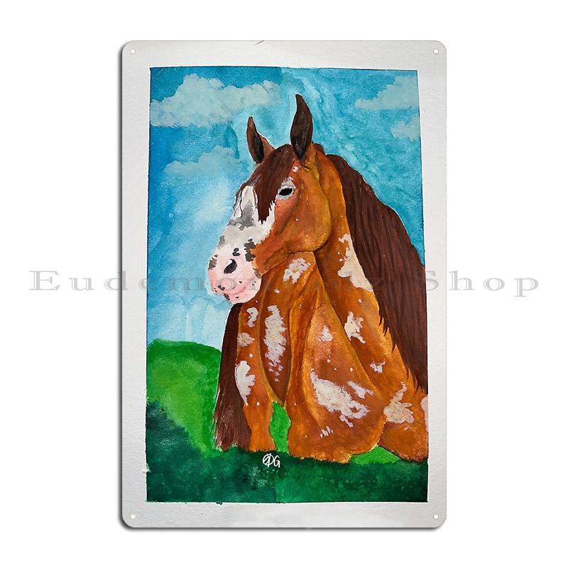 Appaloosa Horse On Map Guardian of the Pass Western Horse On Shiplap A Metal Designing Pub Wall Plaque Cave Pub Tin Sign Posters