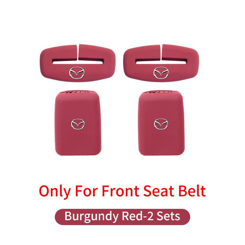 4PCS Silicone Car Seat Belt Buckle Clip Covers Front Seat Accessories For Mazda 2 3 5 6 CX5 MX-5 CX7 CX3 CX-30 CX-50 MX-30 IUE2