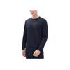 Fila Athletics Basic Simple Solid Color Round Neck Sports Knit Pullover Long Sleeve Sweatshirt Men Sweatshirt Deep-Black A11M242202FBK