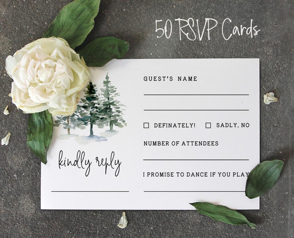 Inkdotpot 50 Blank RSVP Cards With Kraft Envelopes Rustic Kraft 4"x6" Response Cards-RSVP Reply Card For Wedding-Bridal Shower-Baby Shower-Rehearsal