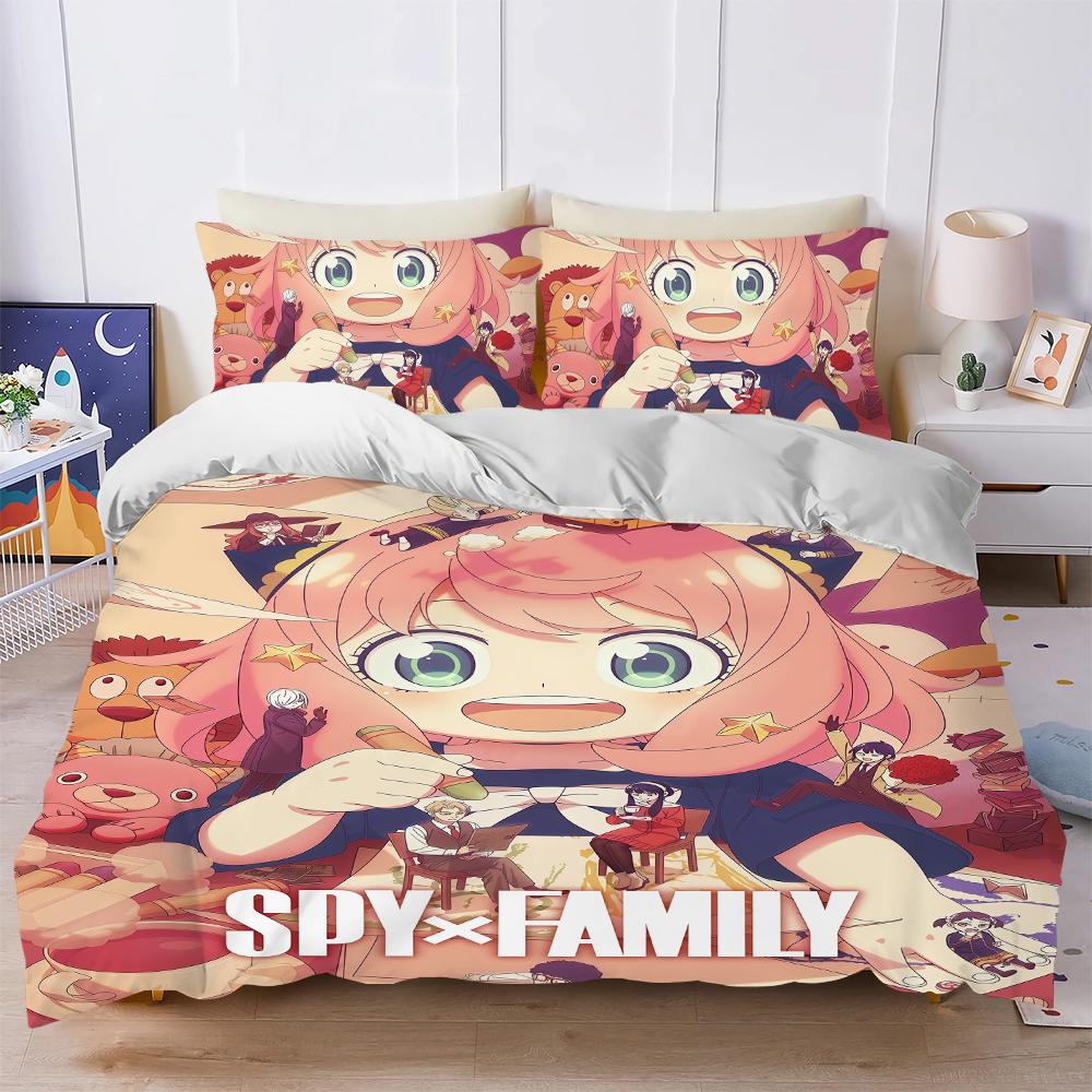 SPY X FAMILY Season 3 Q Duvet Cover Set Soft Wash Bed 3 Piece Summer Comfortable Student Dormitory Home Baby Bedding Best seller