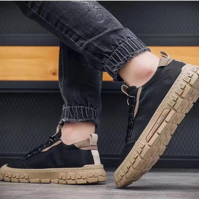 Men's Shoes Ice Silk Cloth Canvas Shoes Breathable Casual Shoe Light Walking Flat Shoes for Men Vulcanized Shoe Slip On Loafers