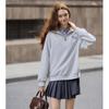TonLion Women's Lapel Zipper Oversized Sweatshirt