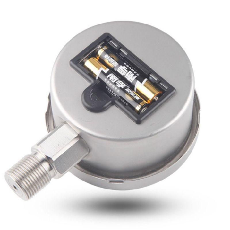 Digital Hydraulic Industrial Pressure Gauge Lower Mount Battery Powered Large LCD Dispaly Reset Function 5 Units Durable