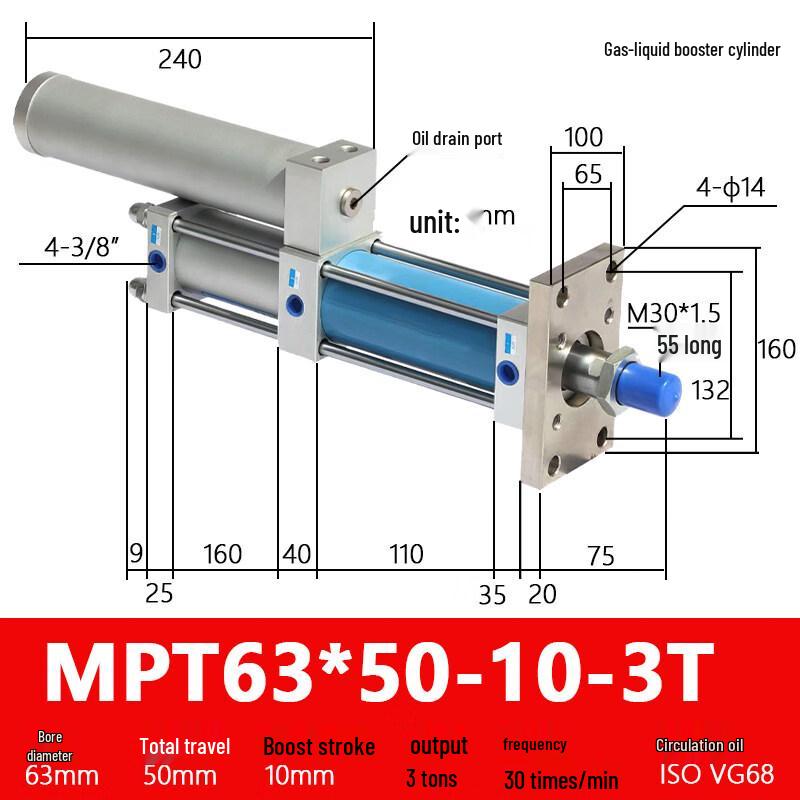 

Rongyu MPT Hydro-Pneumatic Booster Cylinder