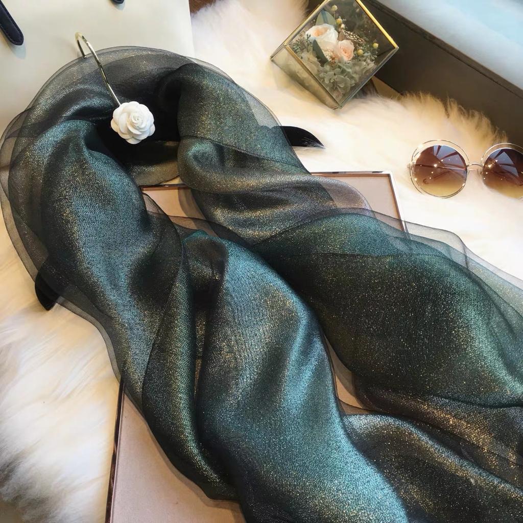 Schal Damen Frühling und Herbst Koreanische Version Vielseitig Doppellagig Organya Farbverlauf Sonnenschutzschal Extra langer Schal Stola