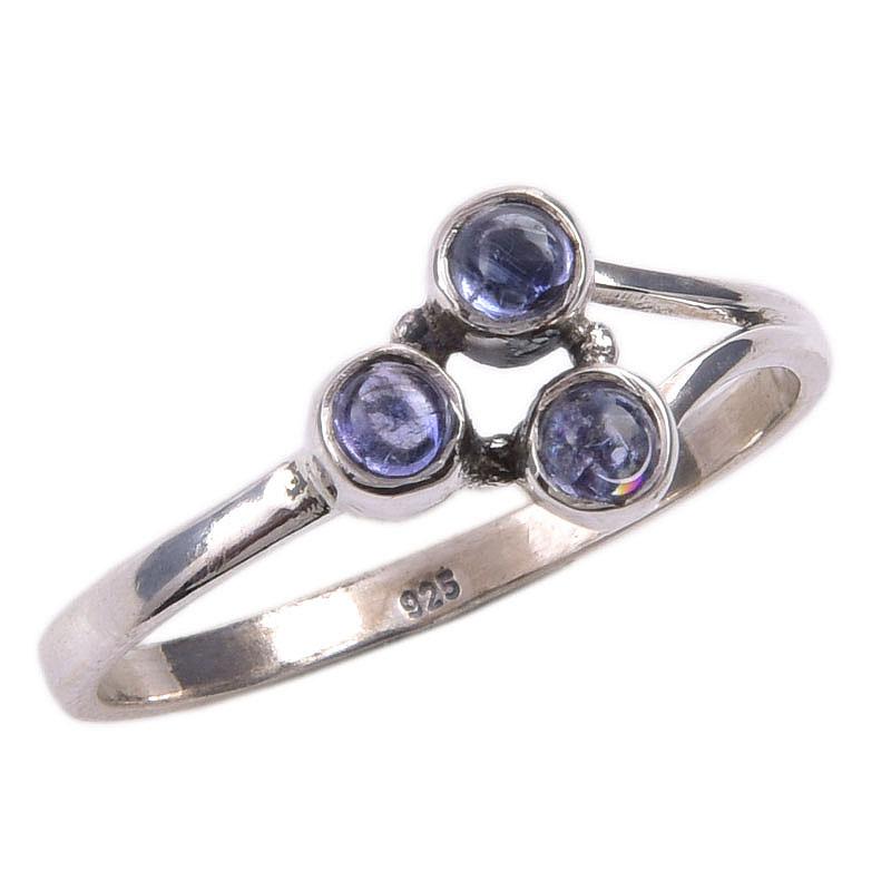 Natural Tanzanite Gemstone 925 Solid Sterling Silver Jewelry Ring Size 9 W6U21