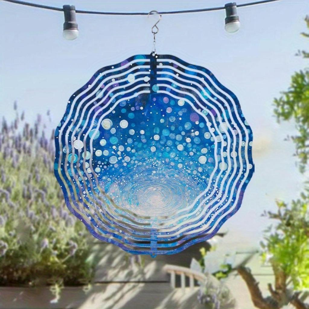 Vibrant 10 Inch Metal Wind Spinner for Garden Patio Balcony Yard Decor 360 Degree Rotating Hooks All Season Outdoor Hanging Art No Battery Needed