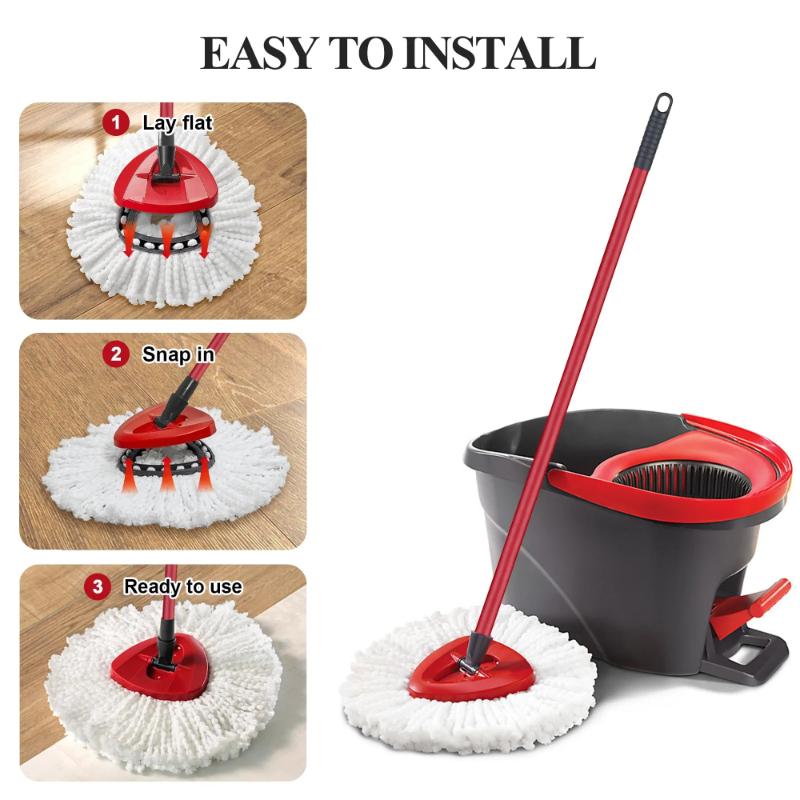 Washable Absorbent Microfiber Mop Refills Replacement Heads Spin Mop Cloth Wet Dry Cleaning For Vileda O cedar Universal Home