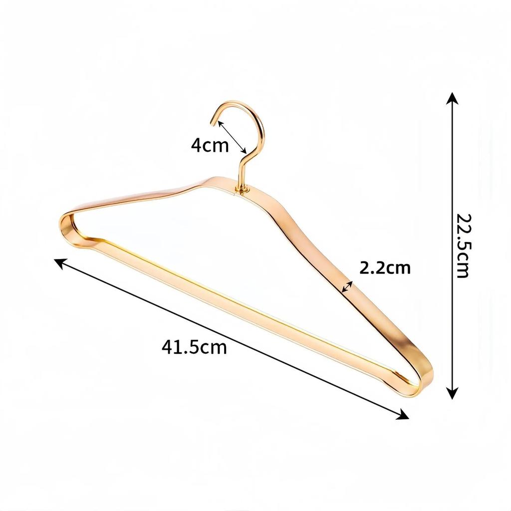 5/10 PEZZI Appendiabiti in Metallo Premium, Appendiabiti di Lusso con Spalla Larga 2,2 cm per Armadio, Porta Abiti in Lega di Alluminio Dorato per Maglione