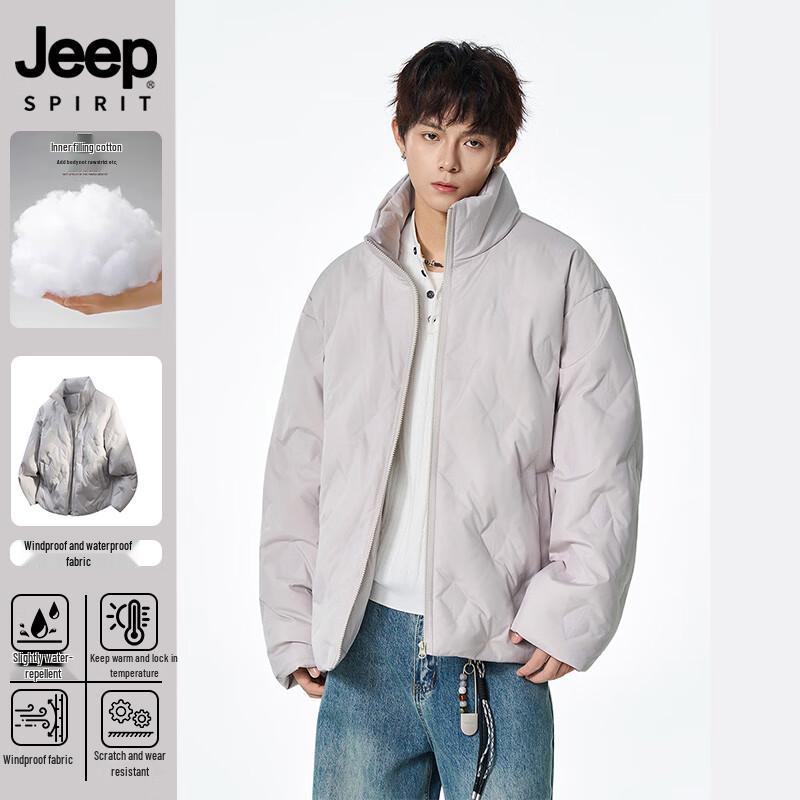 JEEP SPIRIT Men's Thickened Stand Collar Winter Padded Jacket