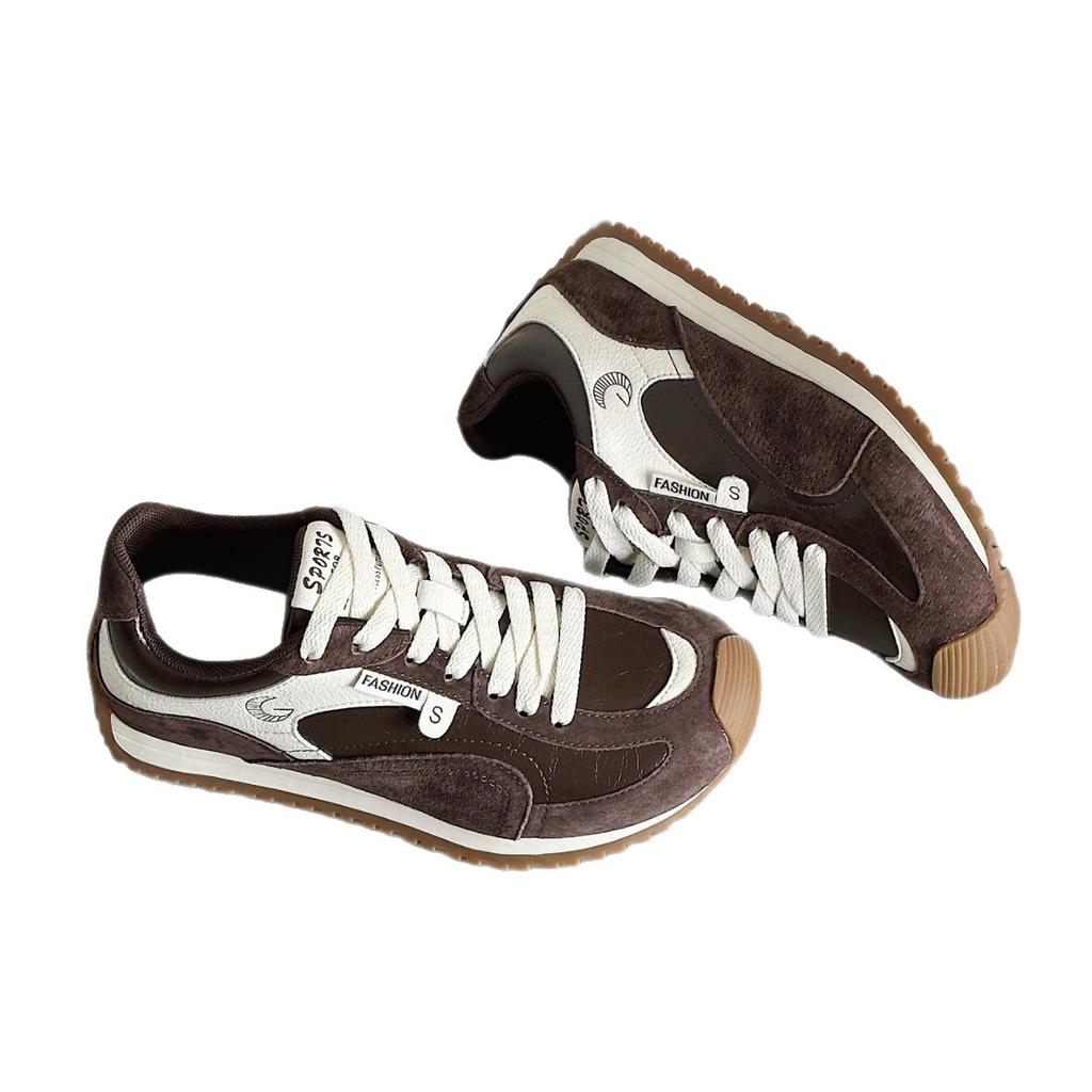 Retro Versatile Soft Sole Breathable Casual Sports Shoes Women's Summer Fashion Korean Version Lace-up Splicing Mesh Cotton Forrest Gump Shoes