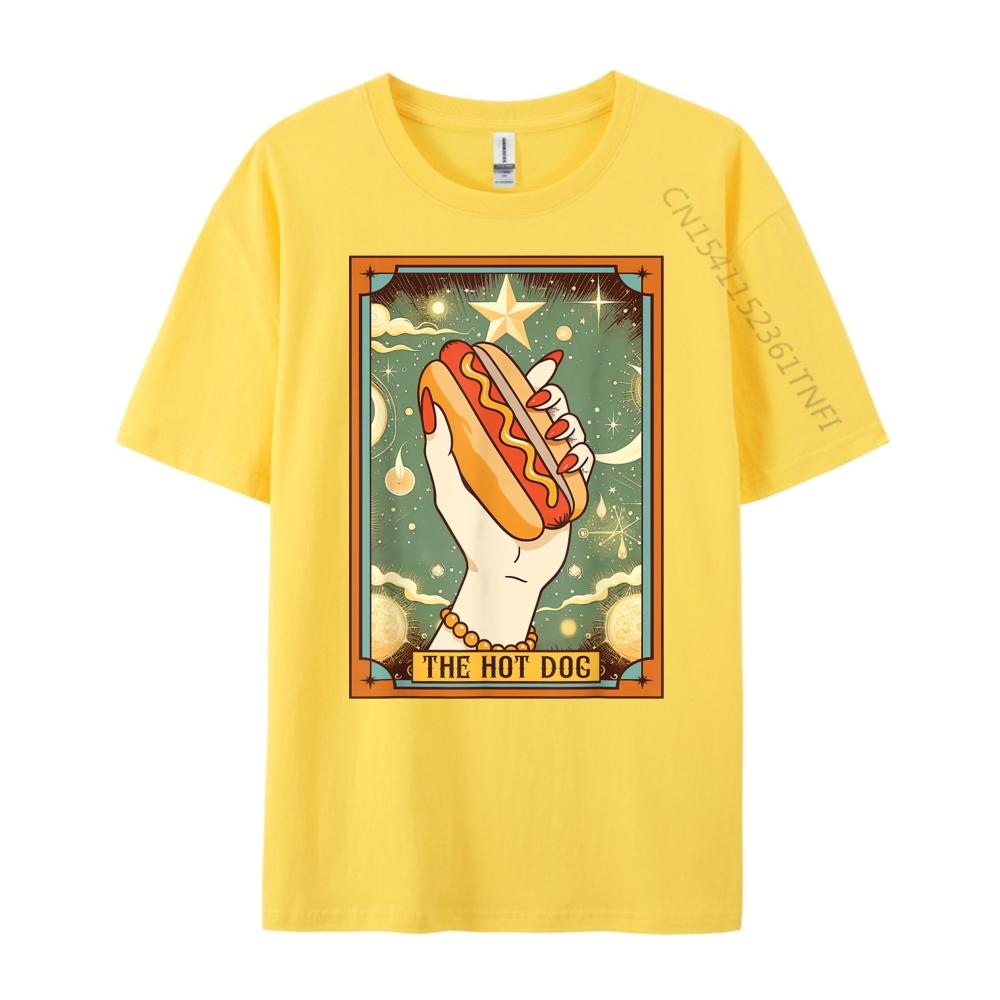Hot Dog Bun Lover Foodie Food Lover The Hot Dog Tarot Card Camisetas Durable and Wearresistant Vintage T Shirts Party