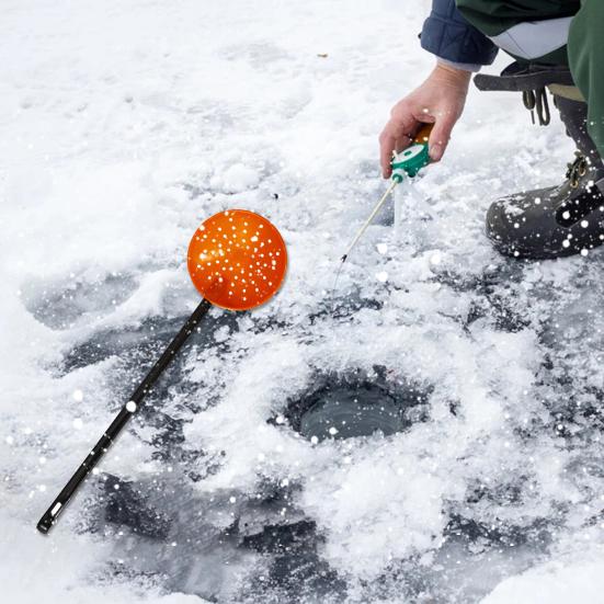 Lightweight Ice Fishing Ladle Big Holes Aluminum Alloy ABS Wear-Resistant Ice Fishing Strainer for Angling