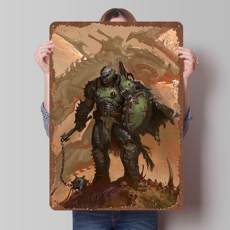 DoomS Tinplate Posters Custom Wall Art Vintage Metal Signs Retro Tin Plaque for Bedroom Decoration Gaming Home Decor Accessories