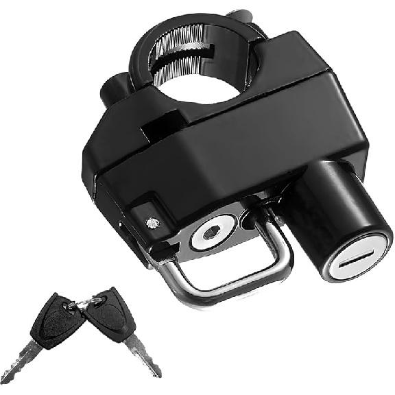 Motorcycle Helmet Lock, Anti-Theft Security Aluminum Alloy Handlebar Locks with 2 Keys, Tamper-Proof Safety Helmet Holder Hook for Motorcycles ATVs Lock
