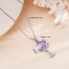 Sweet Colorful Resin Moon Zircon Tassel Pendant Necklace Stainless Steel Chain Cute Moon Jewelry Gifts for Women Teen Girls