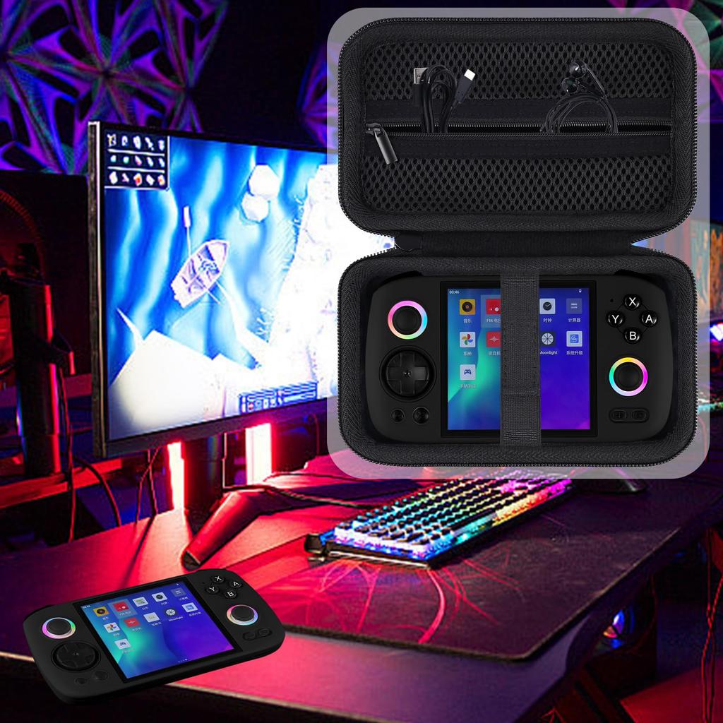 Khanka Aufbewahrungstasche für Anbernic RG Cube und Unisoc T820 Handheld-Spielekonsolen, Schwarz (Nur Fall)