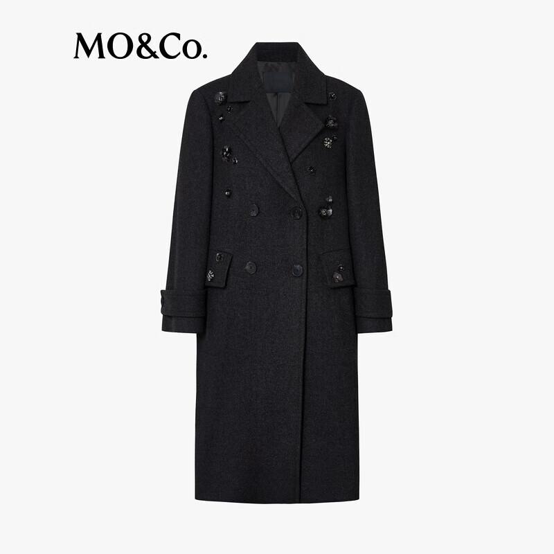 MO&Co. 100% Wool Double-Faced Embellished Coat